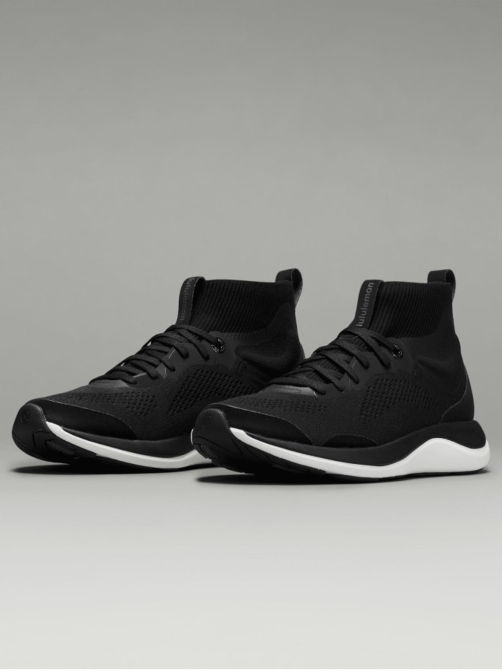 lululemon athletica Men’s Black Knit Sock-Style Athletic Sneakers
